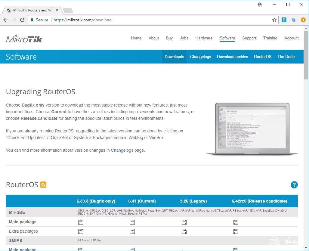 معرفی نسخه های RouterOS و آموزش به روزرسانی RouterOS روتر